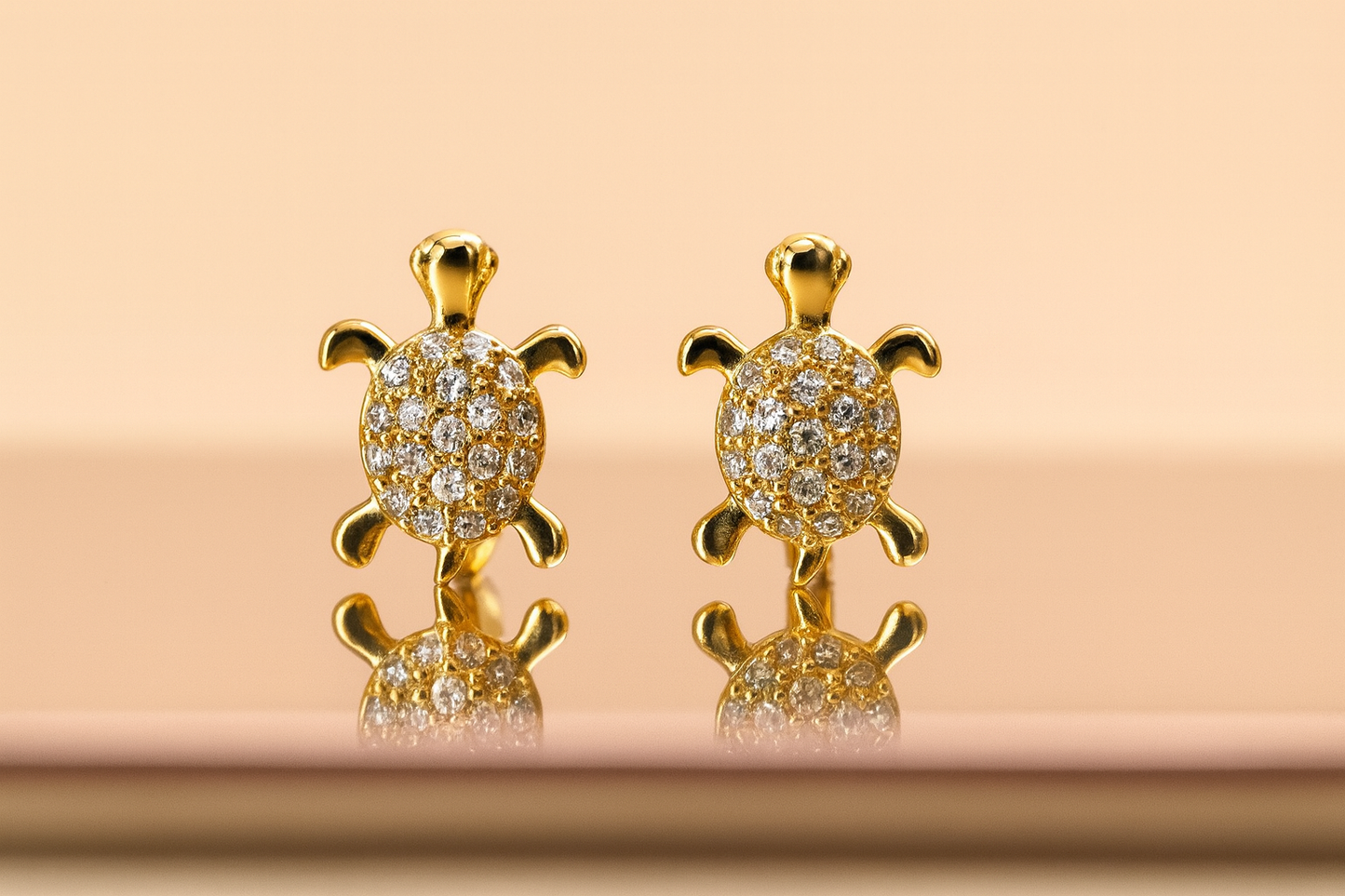 Aretes De Arito y Tortuguita Dorada
