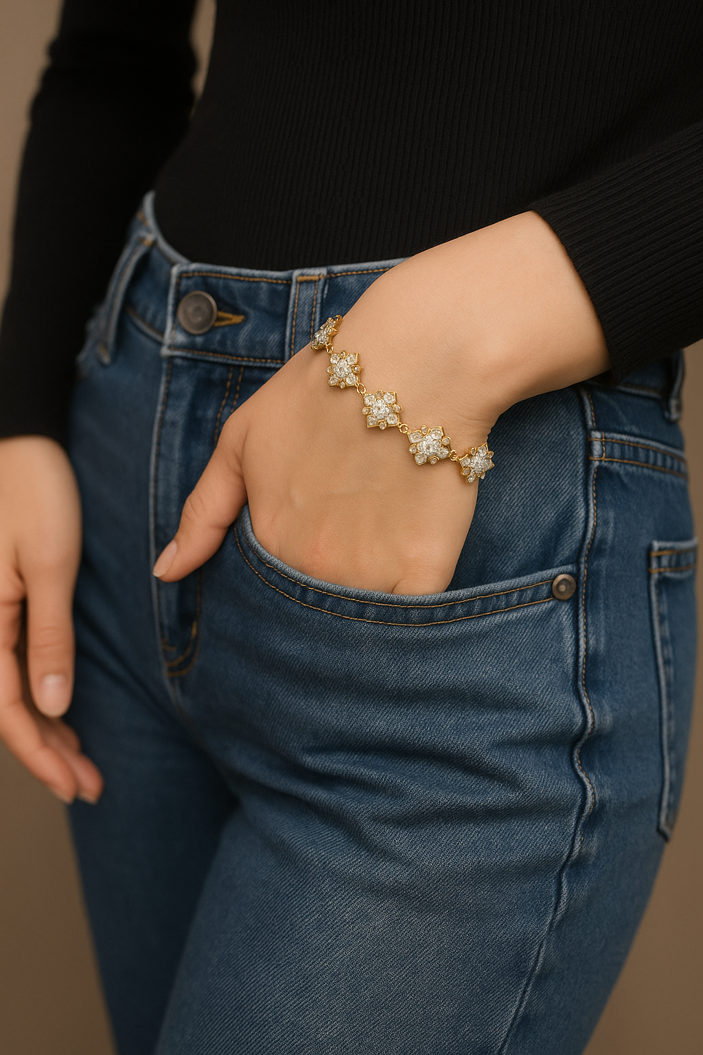 Pulsera de Eslabones de Flores