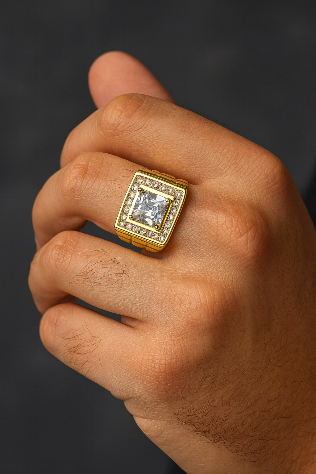 Anillo Masculino Cuadrado