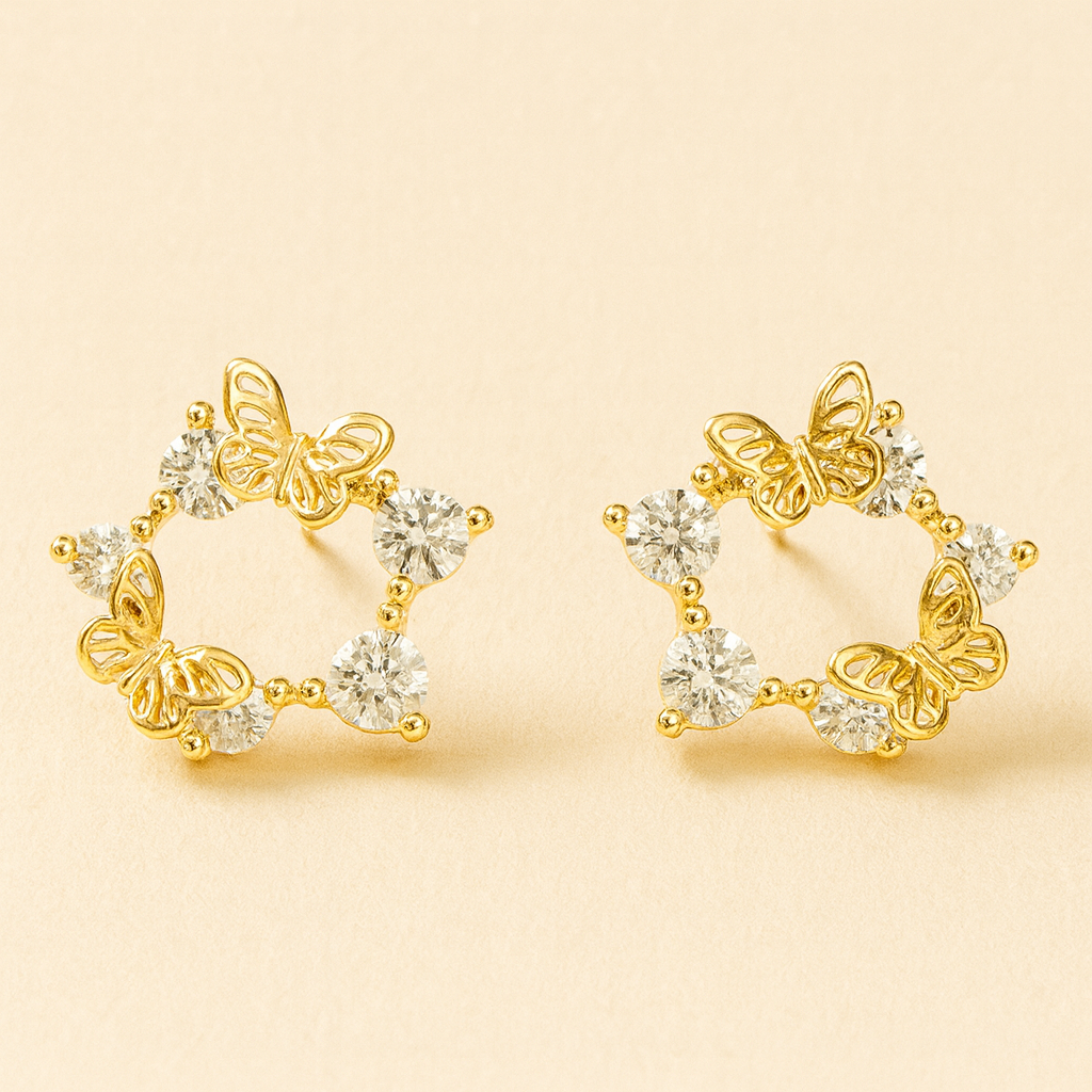 Aretes Maripositas con Circonias