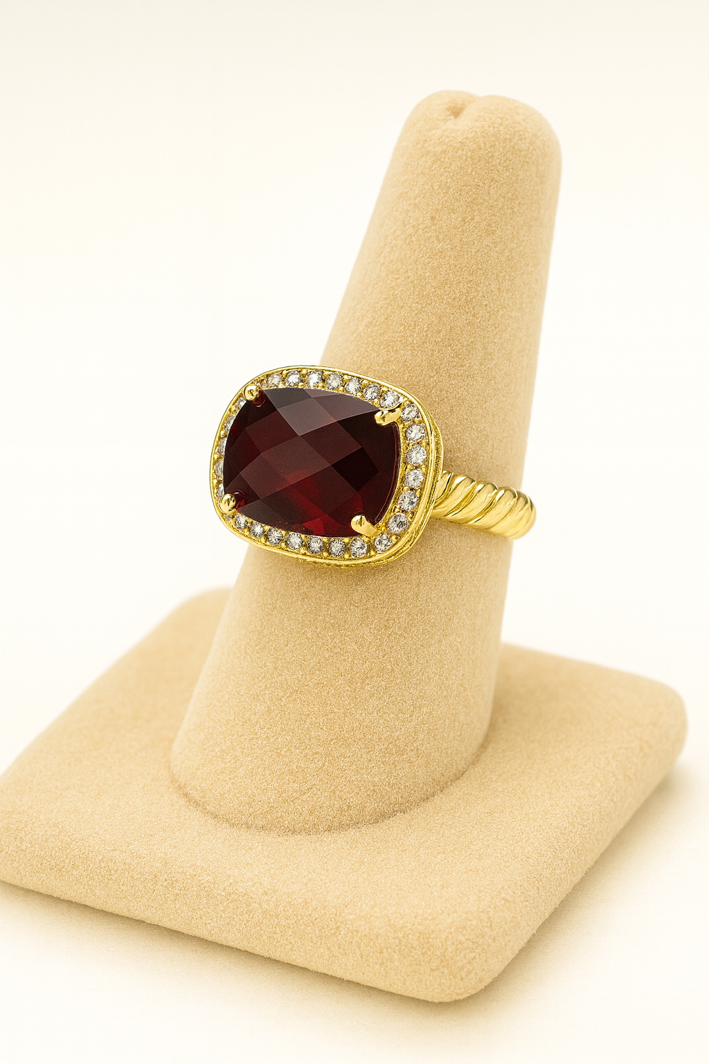 Anillo Elegancia Carmesí roja