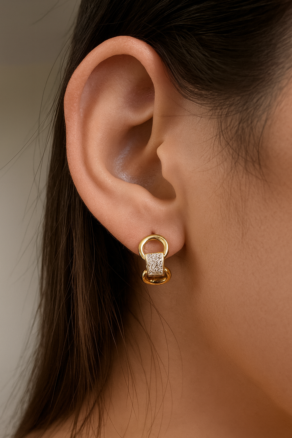 Aretes Elegantes Con Eslabones