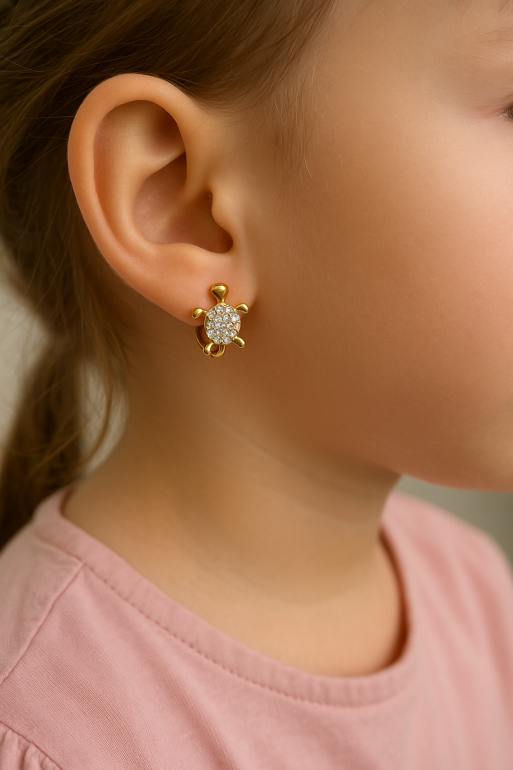 Aretes De Arito y Tortuguita Dorada