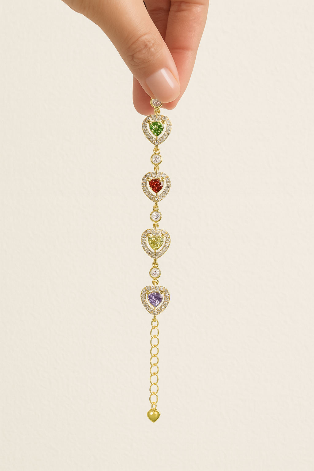 Pulsera de Corazones Arcoíris