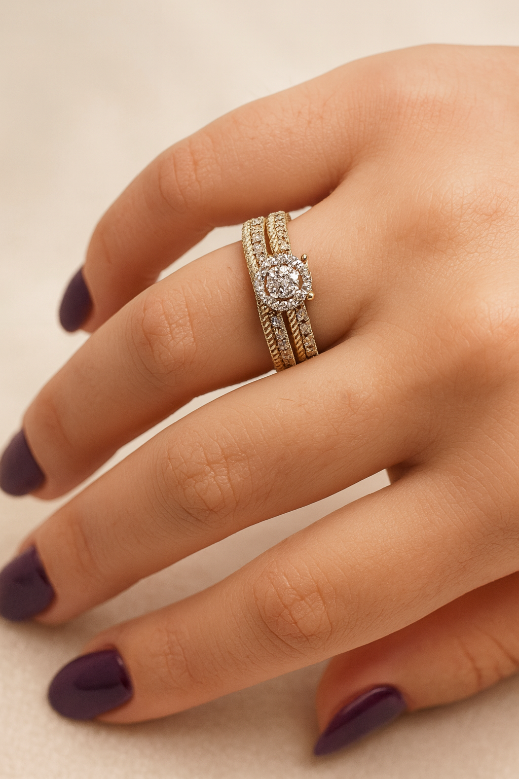 Anillo de Compromiso Doble Pieza