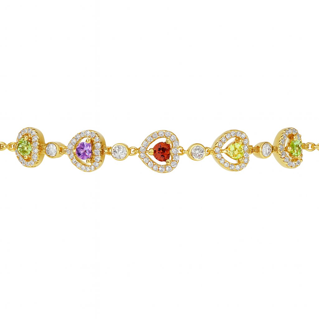 Pulsera de Corazones Arcoíris