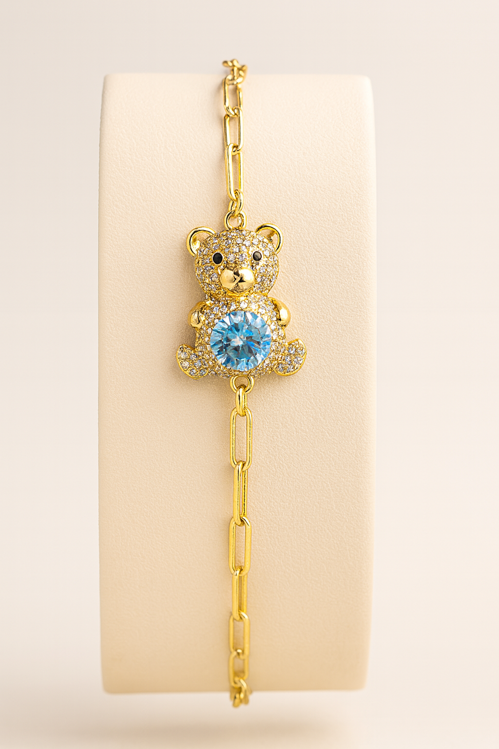Pulsera Osito con flor azul