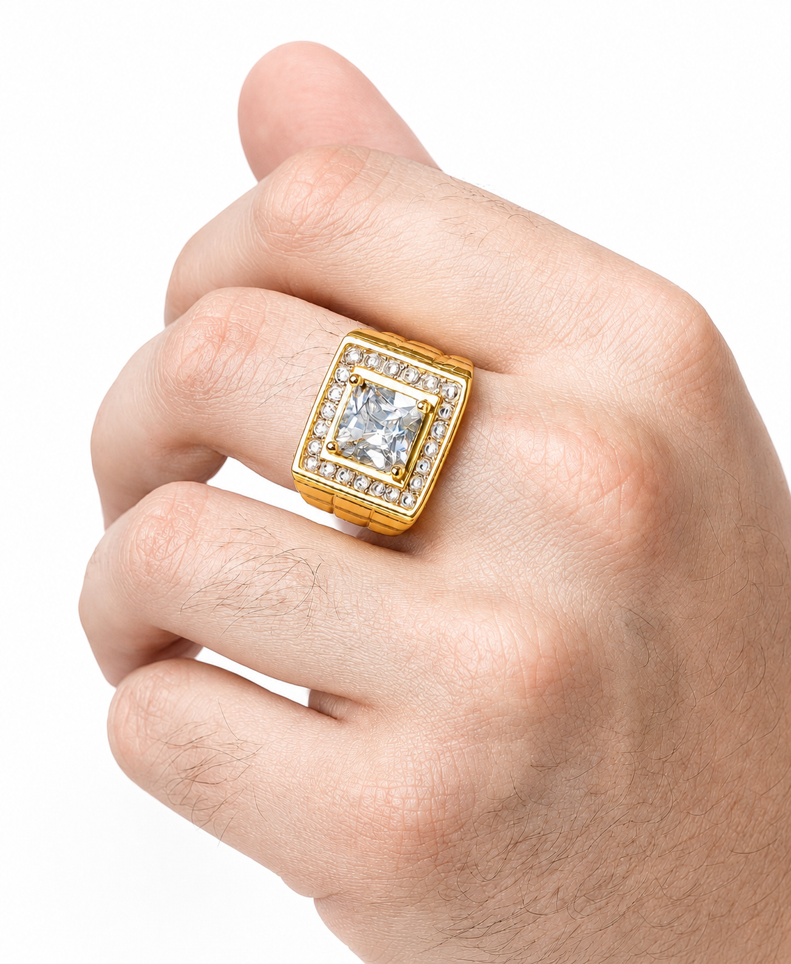 Anillo Masculino Cuadrado