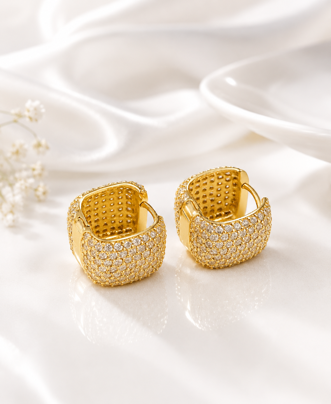 Aretes Maxi Brillo Cuadrados