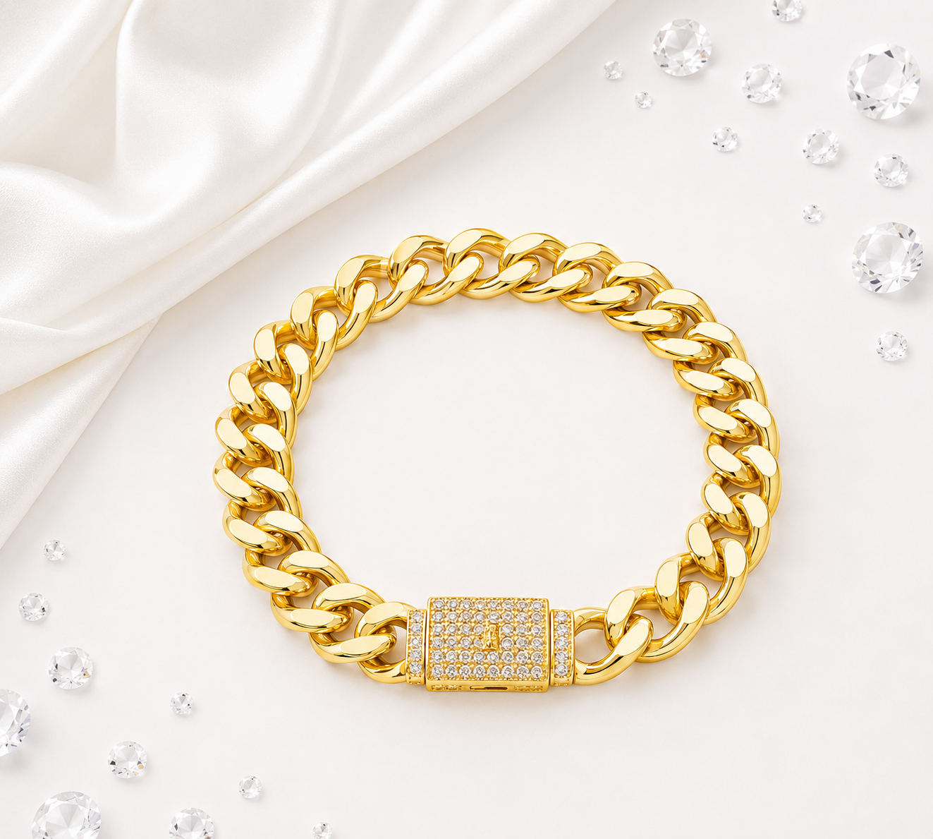 Set Cadena y Pulsera Cuban Link con Broche