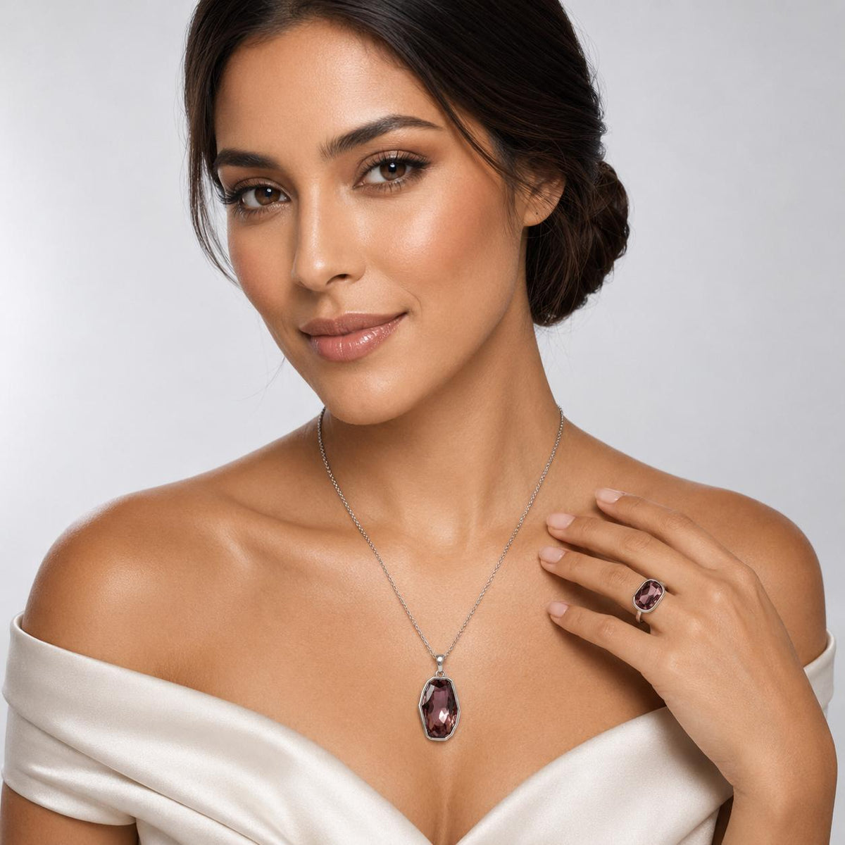 Set silver Piedra Rosa