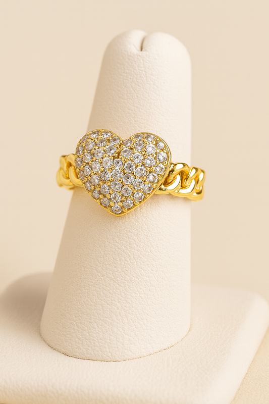 Anillo Corazón Brillante