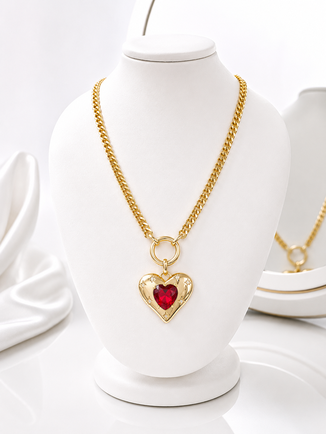 Cadena Corazón Ruby Luxury