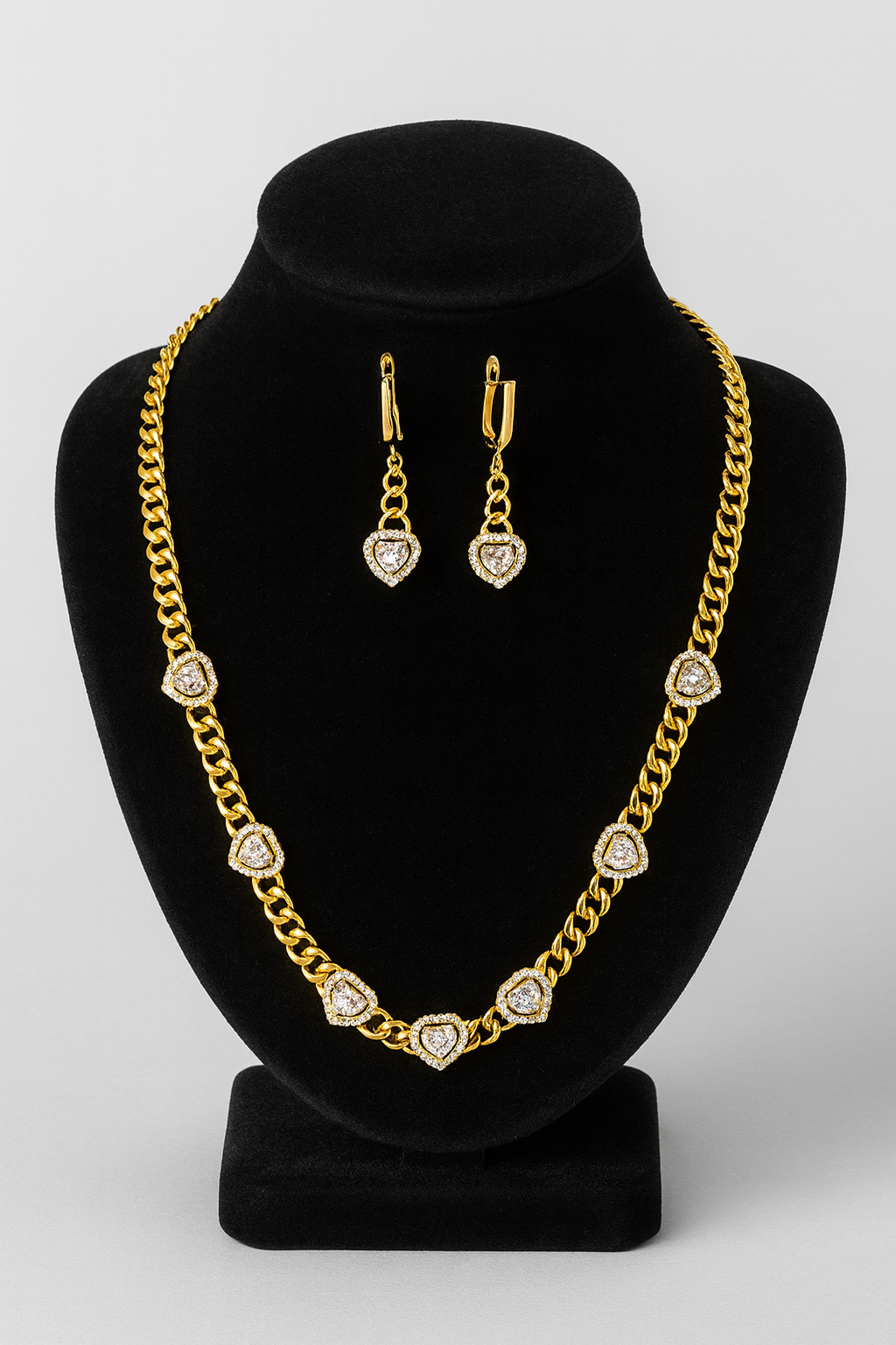 Set de Corazones Con Zirconia