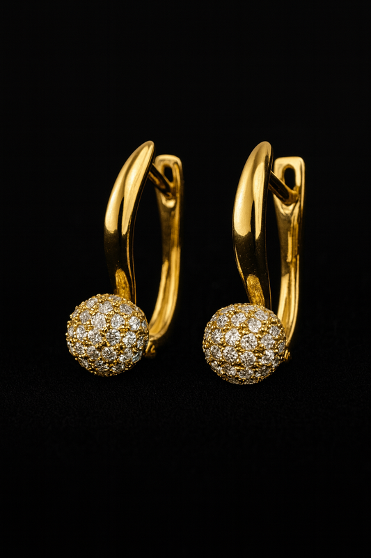 Aretes Bola Elegante Brillante