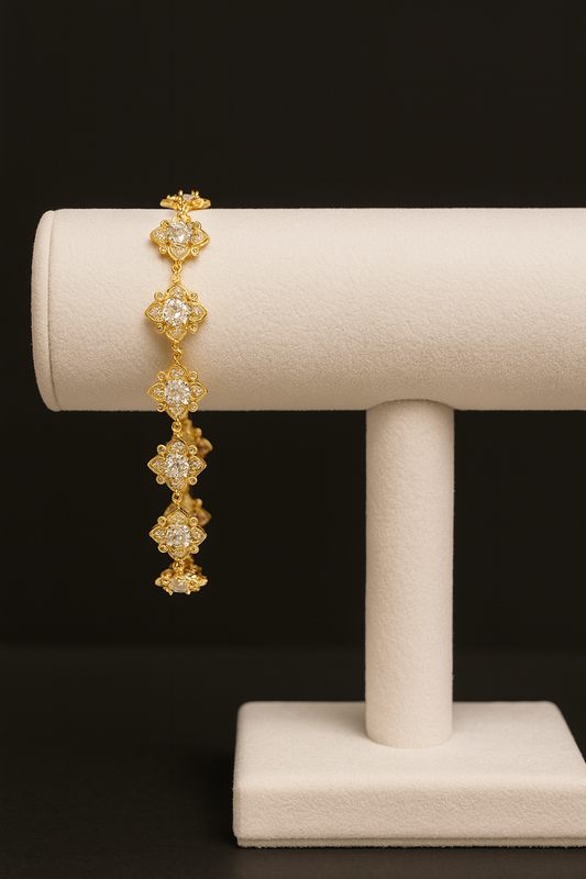 Pulsera de Eslabones de Flores