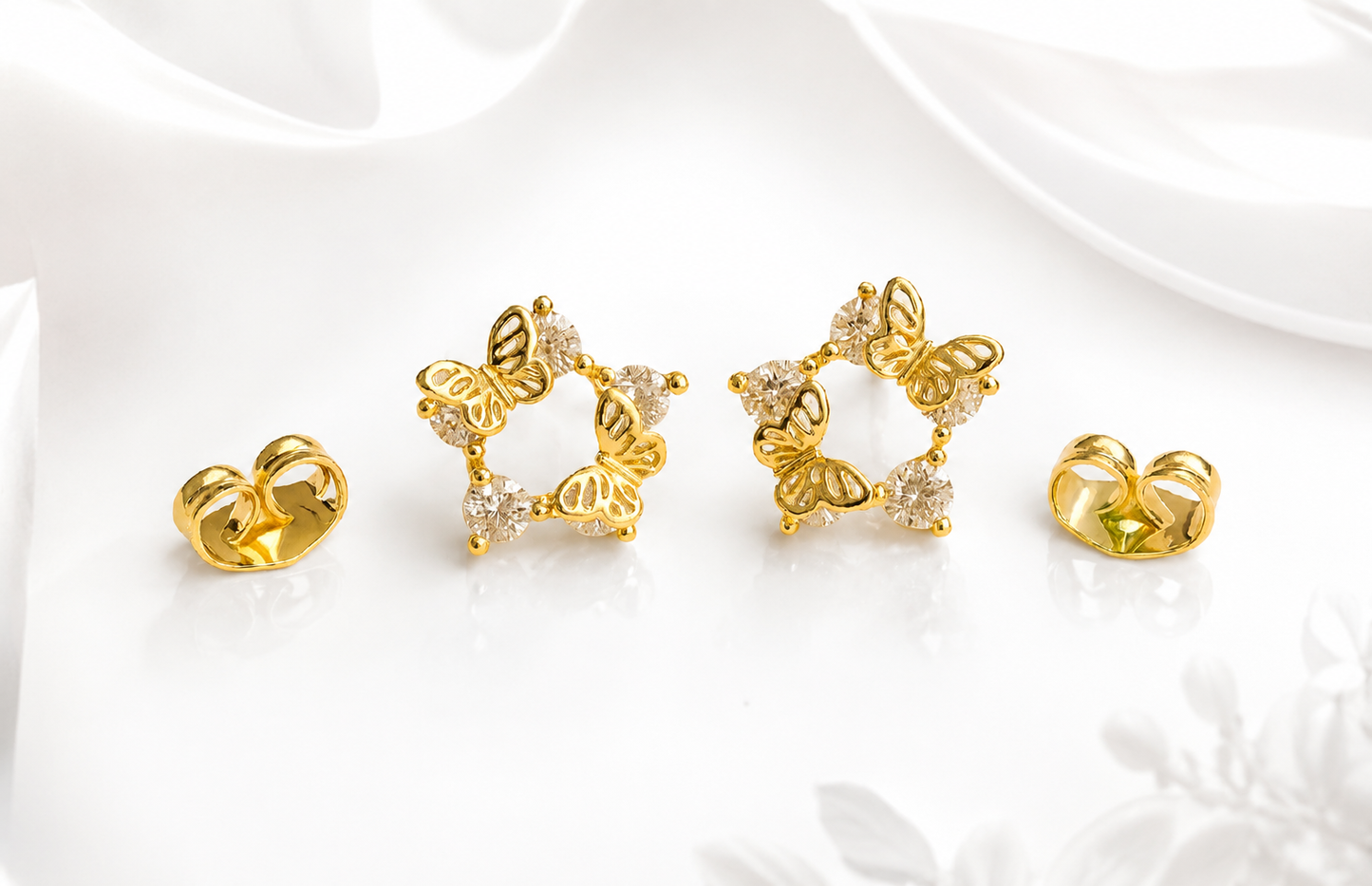 Aretes Maripositas con Circonias