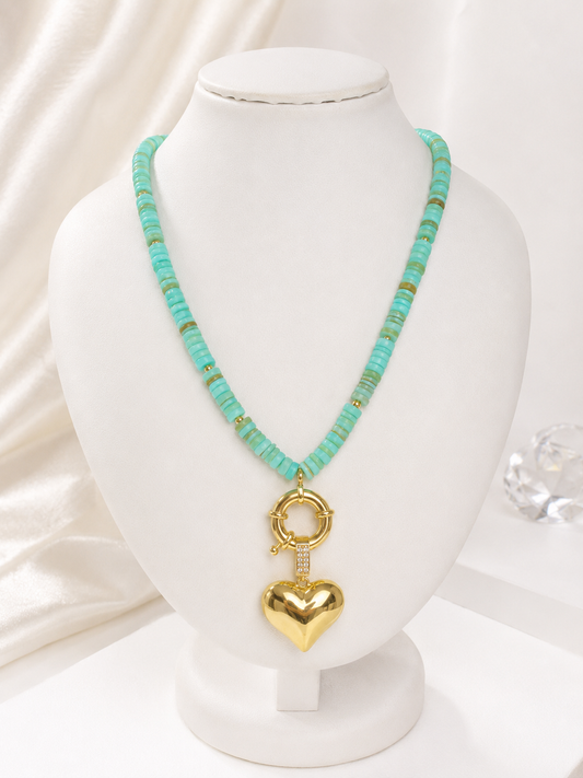 Collar Corazón Turquesa