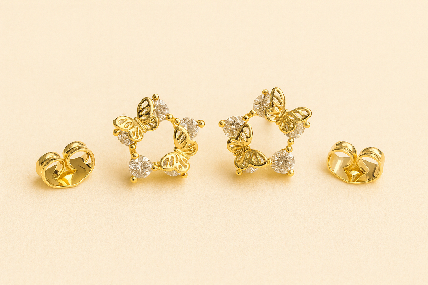 Aretes Maripositas con Circonias