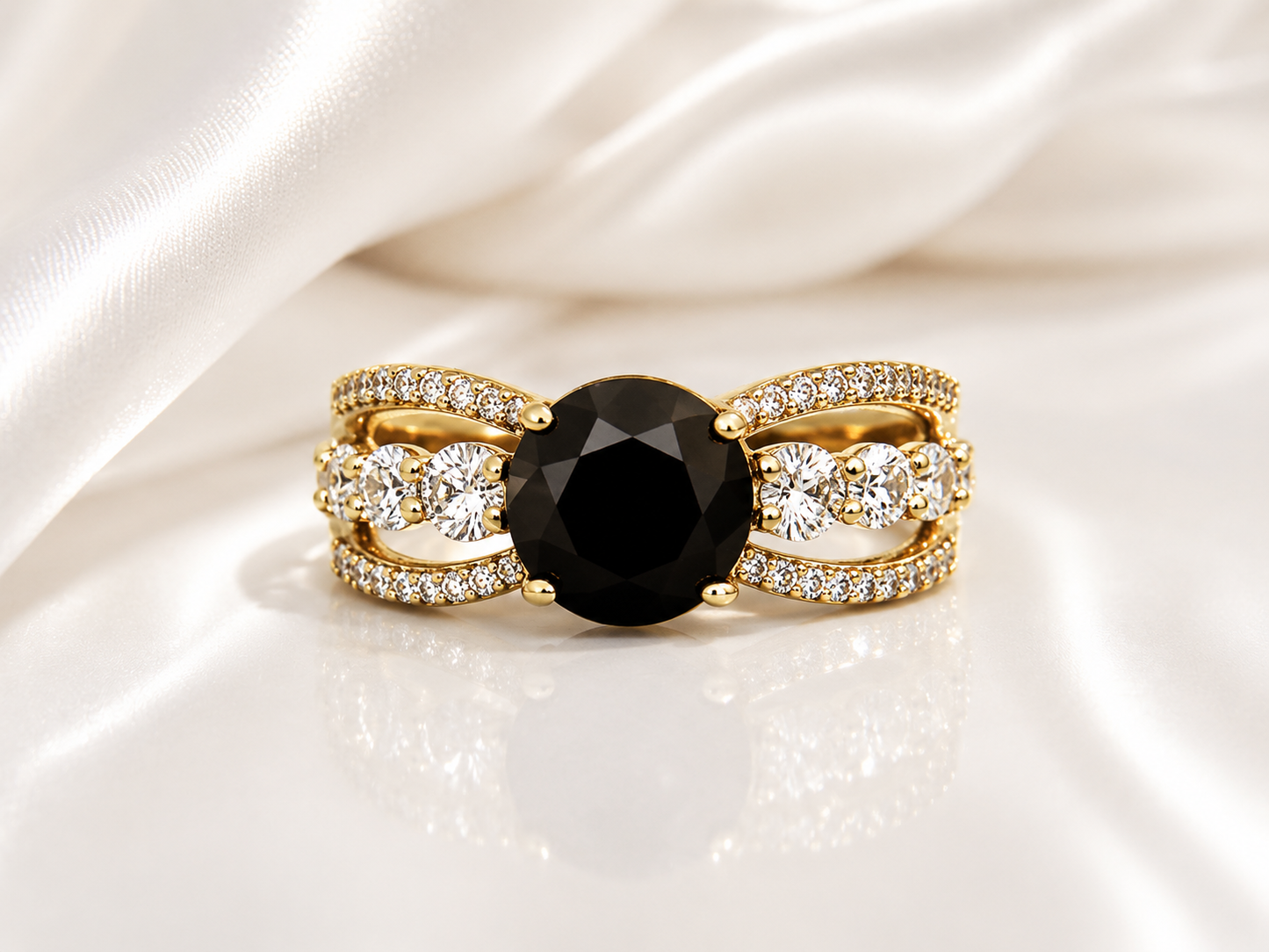 Anillo Con Zirconia y Piedras de Color
