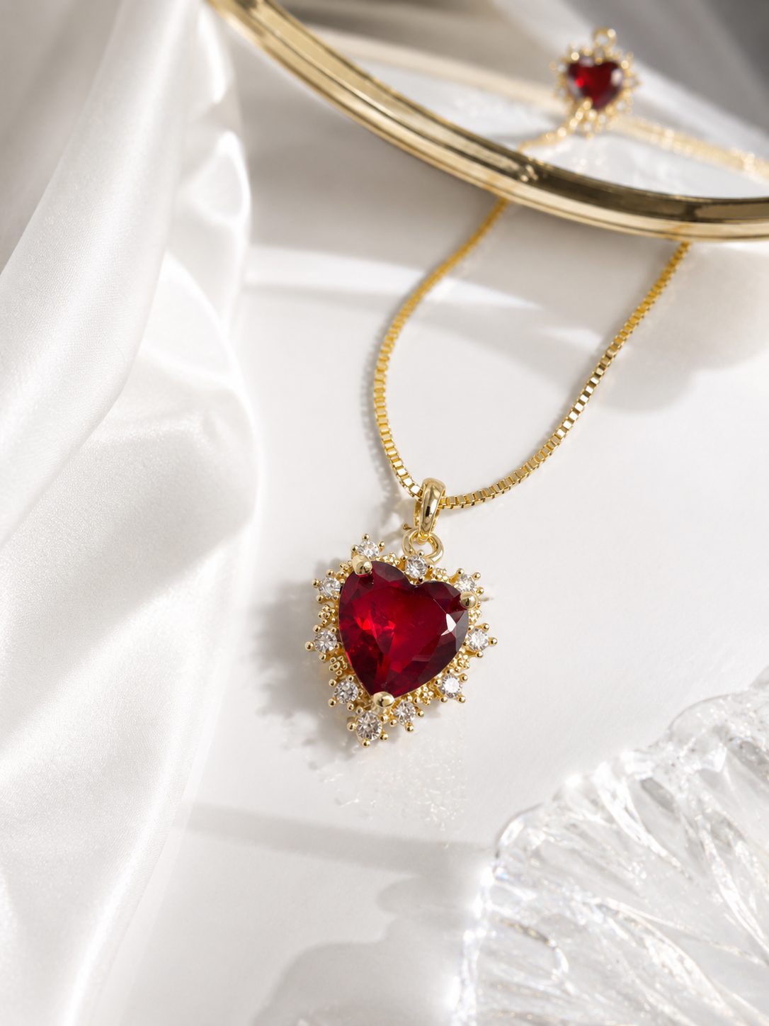 Cadena Corazón Rubí