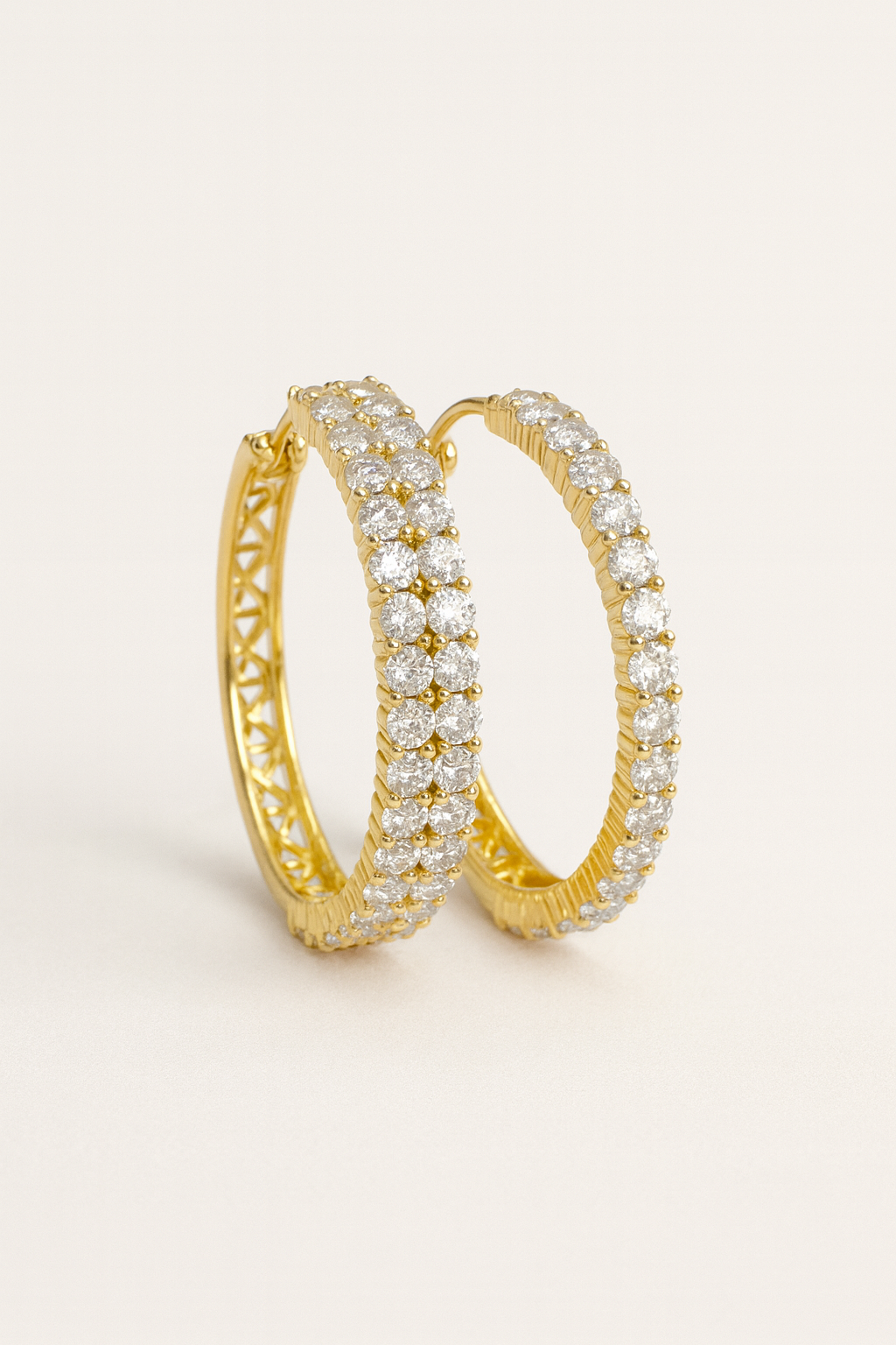 Argollas Doble Fila de Brillo