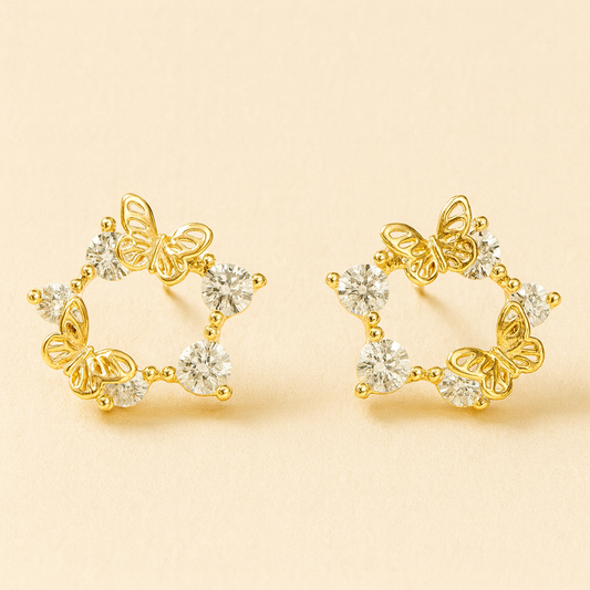 Aretes Maripositas con Circonias
