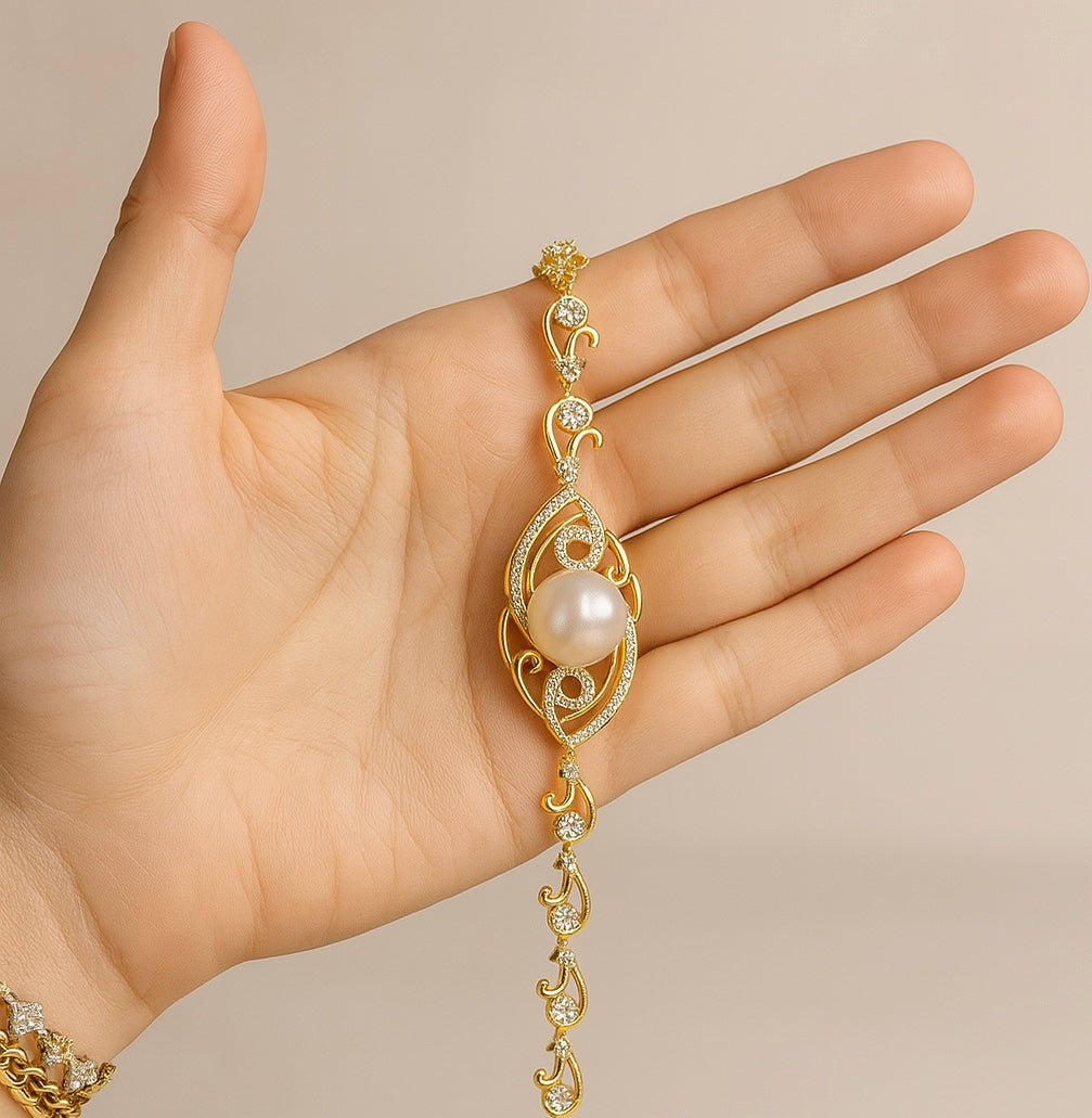 Pulsera de Perla Grande Central
