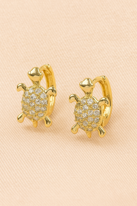 Aretes De Arito y Tortuguita Dorada