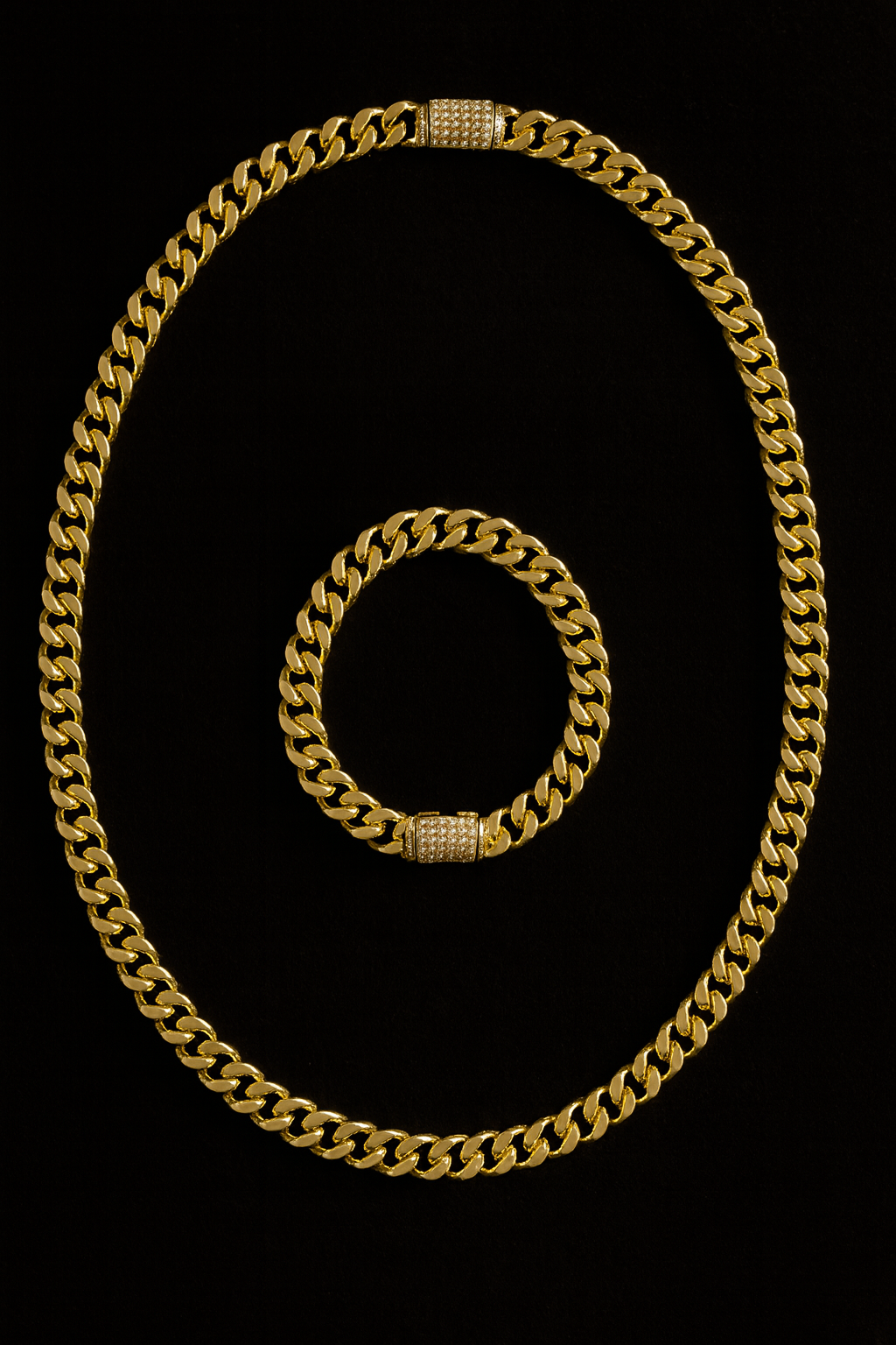 Set Cadena y Pulsera Cuban Link con Broche