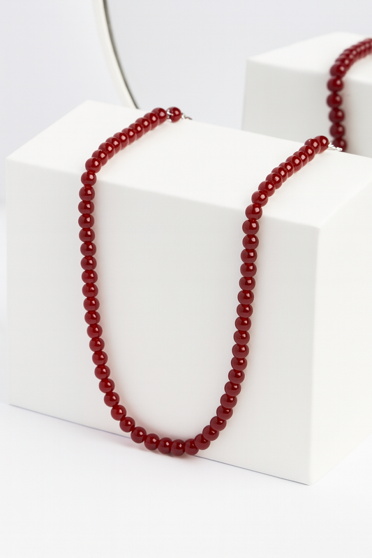 Collar Perlas Carmesí Silver