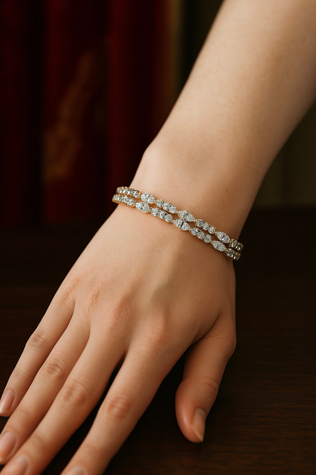 Pulsera Doble de Zirconia