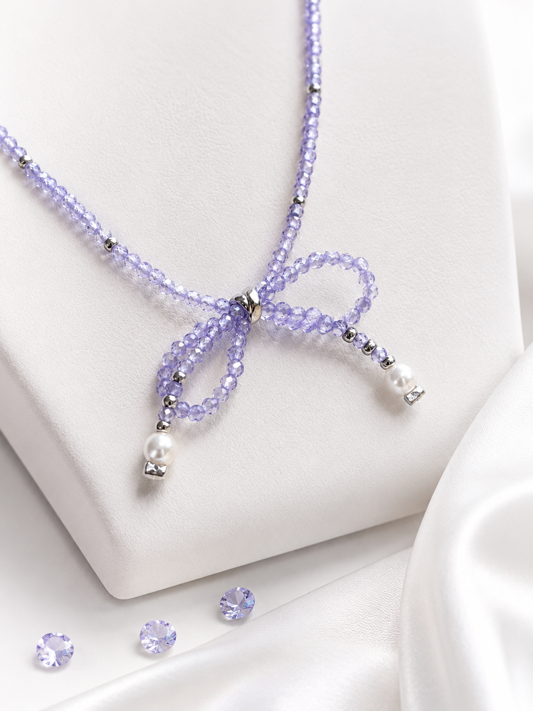 Collar Lazo Cristal Lavanda