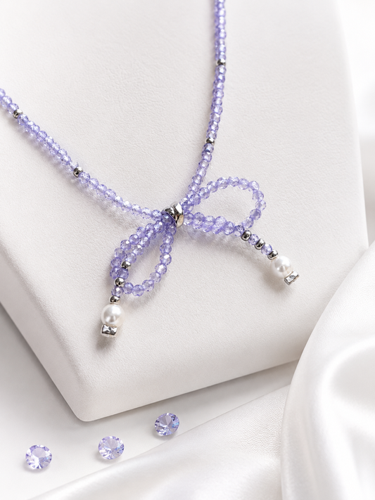 Collar Lazo Cristal Lavanda