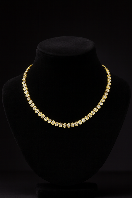 Cadena de Eslabones con Piedras de Zirconias