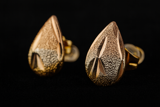 Aretes Lágrima Tricolor en Oro Laminado