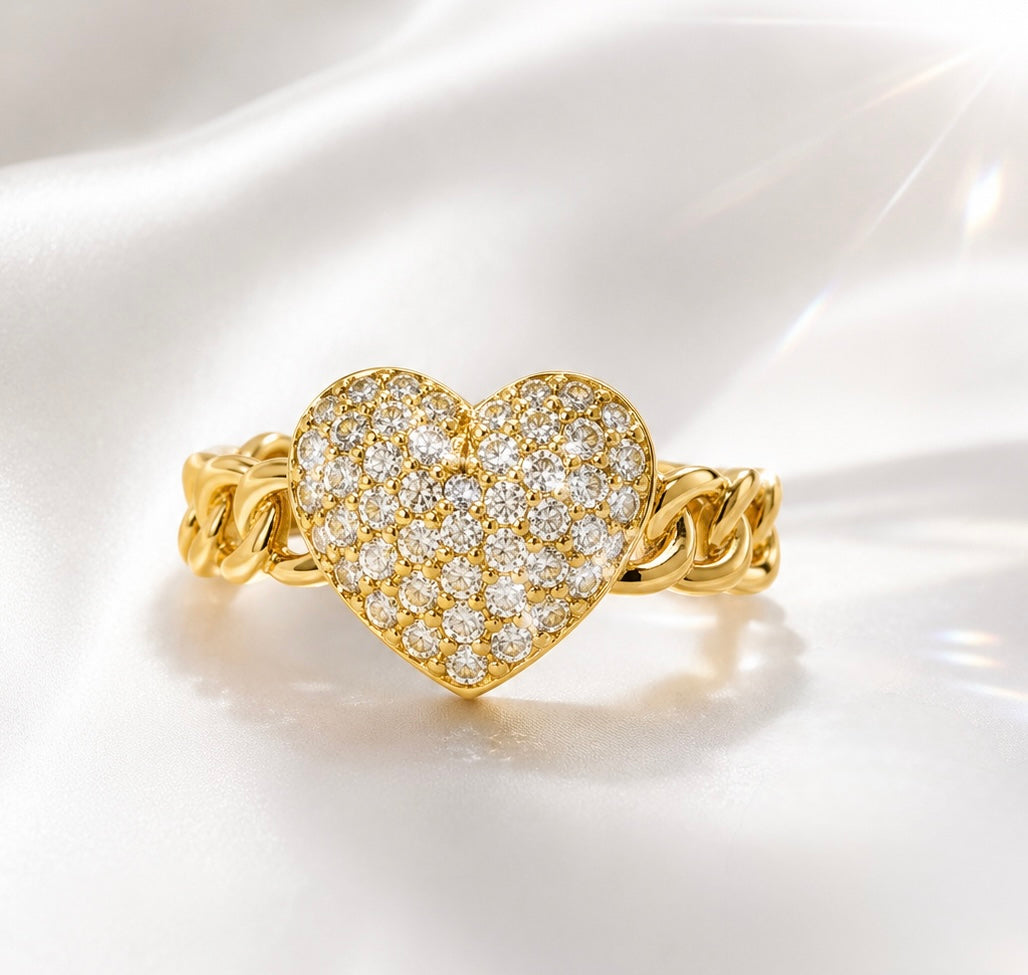 Anillo Corazón Brillante