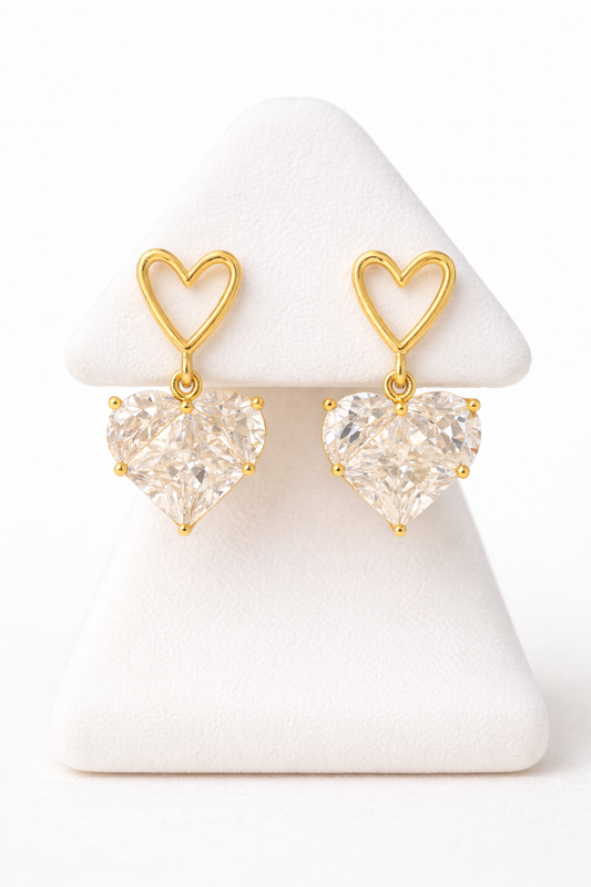 Aretes Corazón Doble