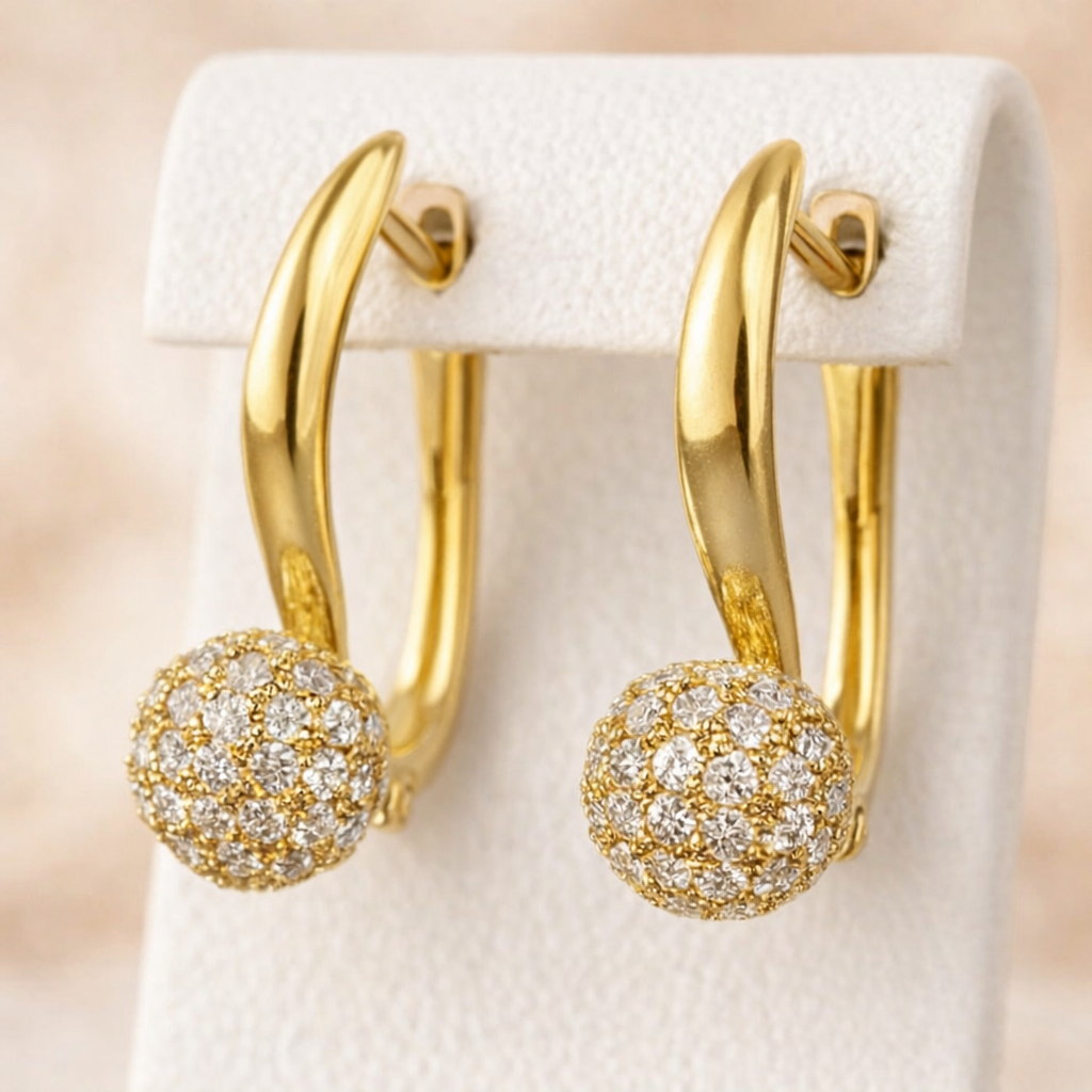 Aretes Bola Elegante Brillante
