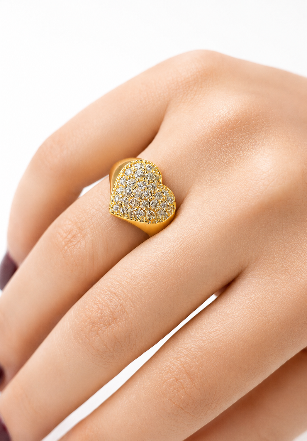 Anillo Corazón Grande Radiante