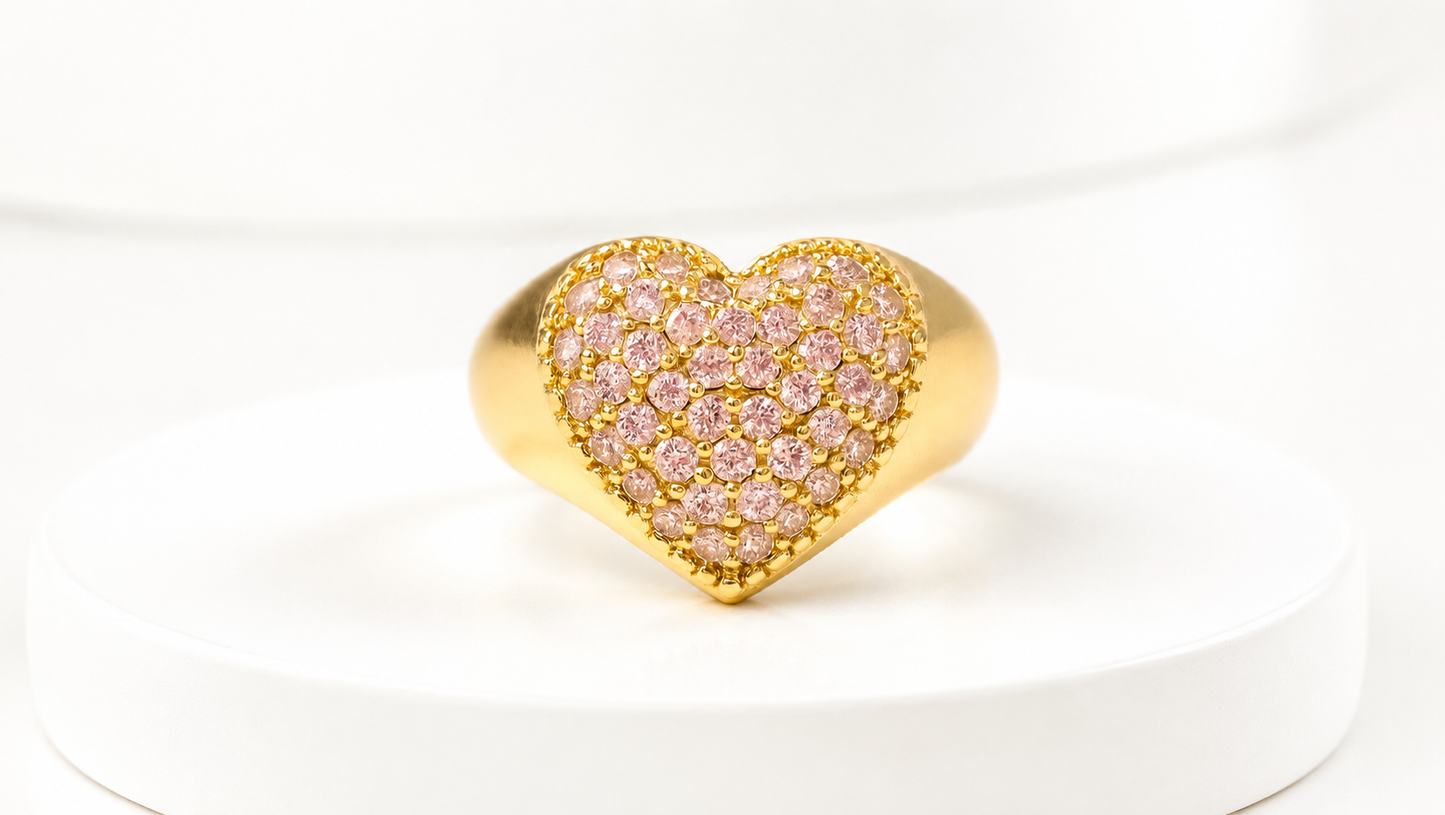 Anillo Corazón Grande Radiante