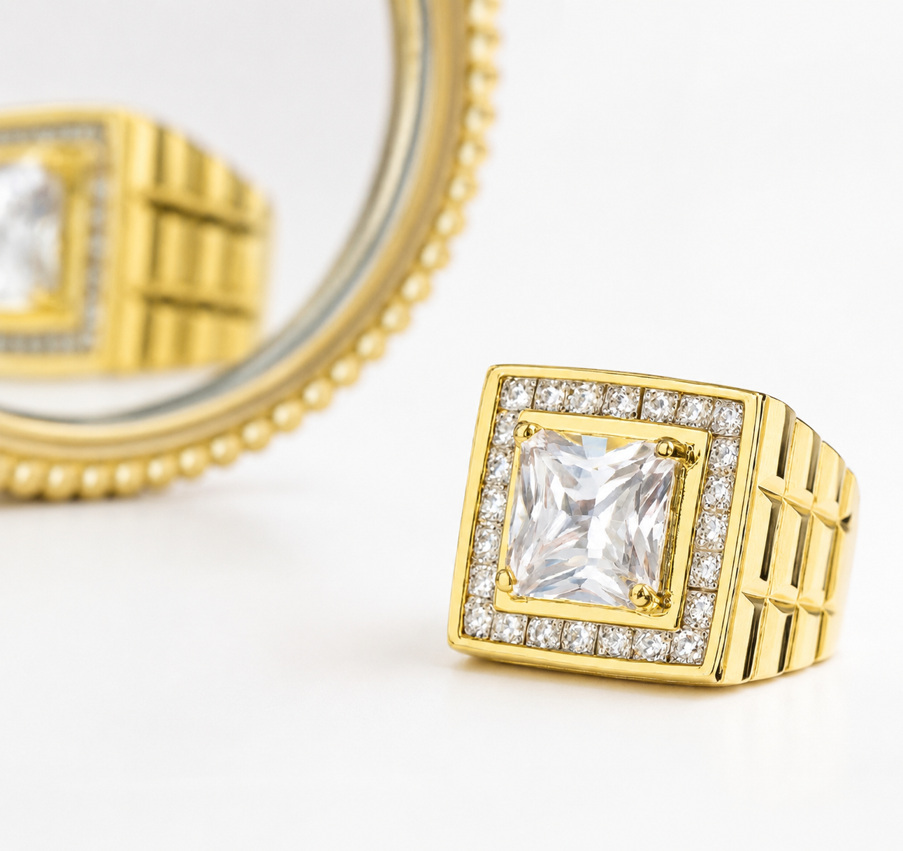 Anillo Masculino Cuadrado