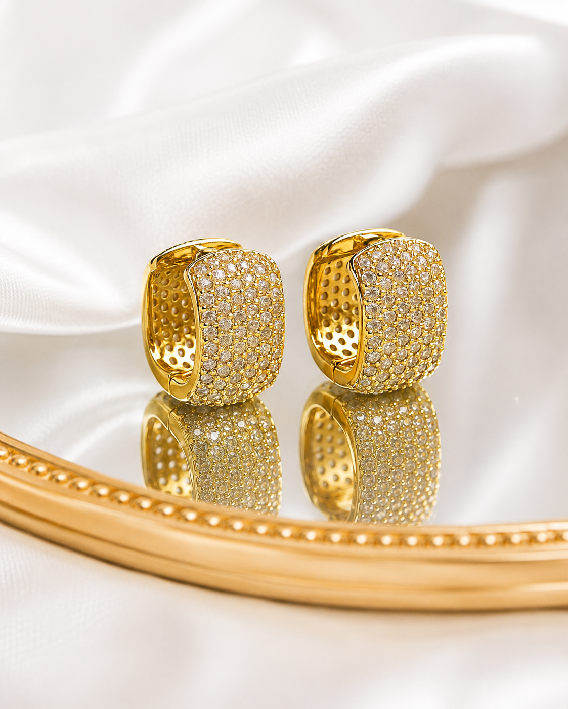 Aretes Maxi Brillo Cuadrados