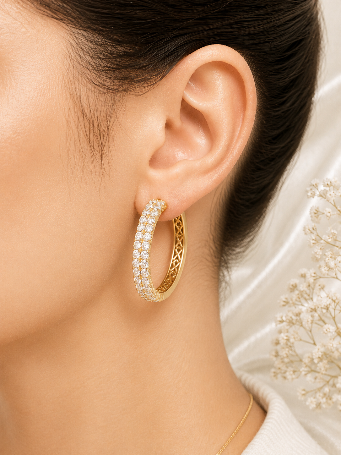 Argollas Doble Fila de Brillo
