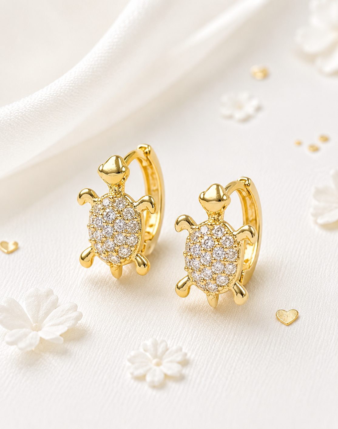 Aretes De Arito y Tortuguita Dorada