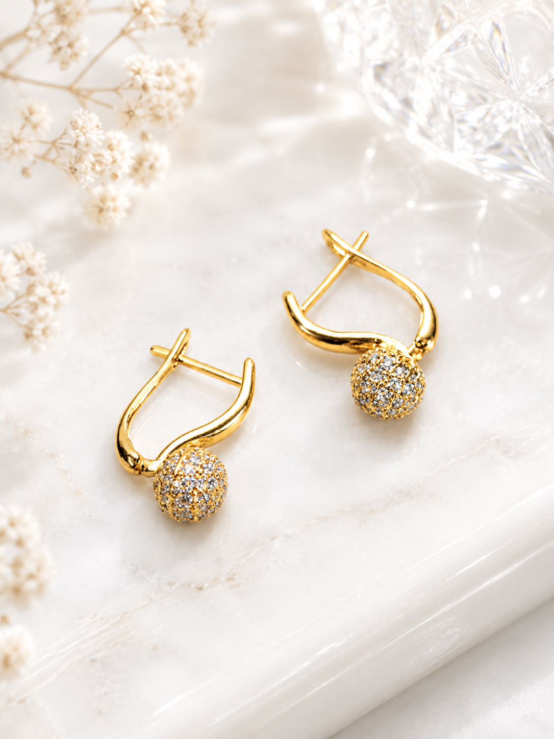 Aretes Bola Elegante Brillante