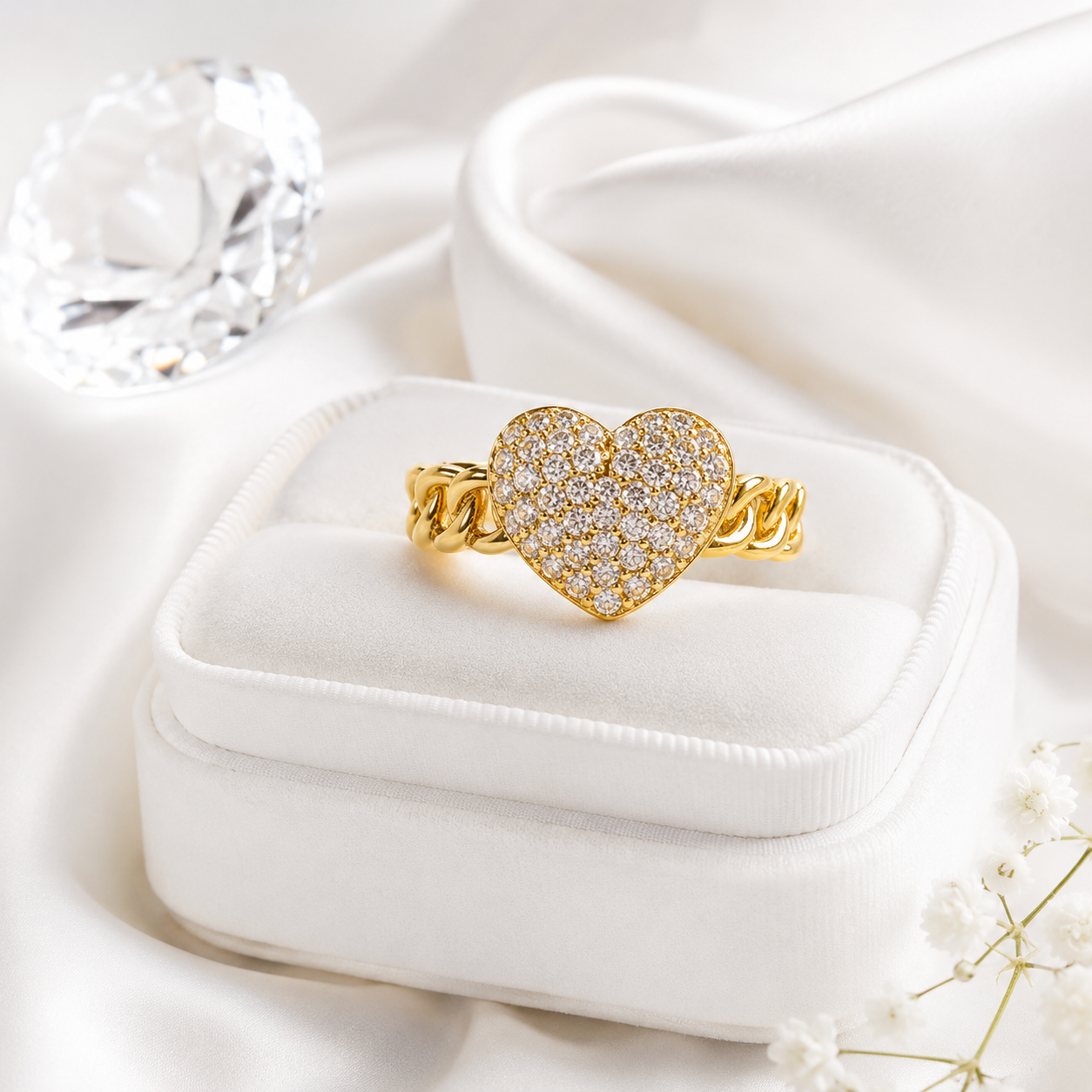 Anillo Corazón Brillante