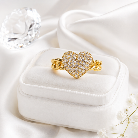 Anillo Corazón Brillante