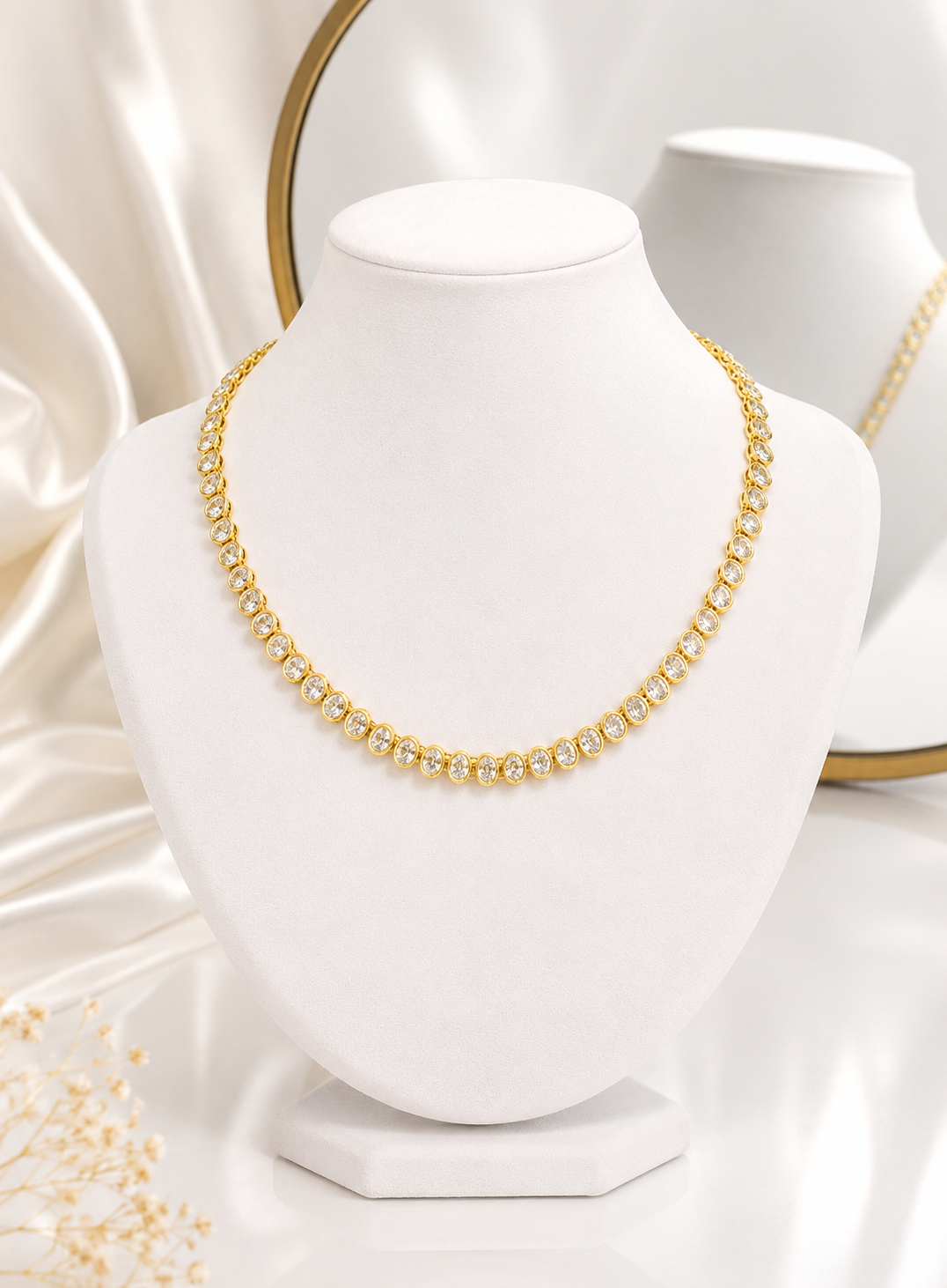 Cadena de Eslabones con Piedras de Zirconias