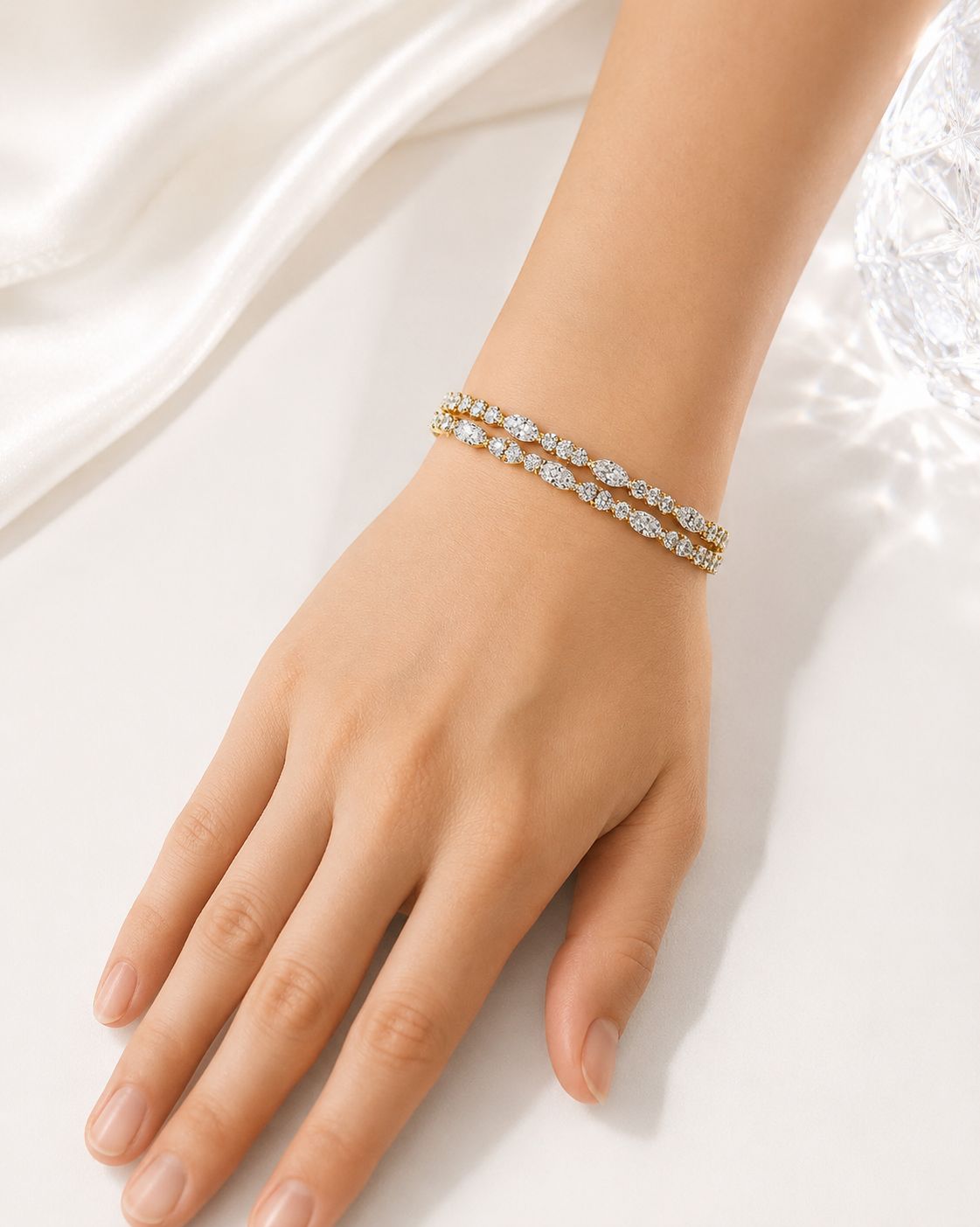 Pulsera Doble de Zirconia